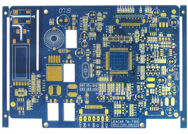 Blue 4 Layer FR4 Flash Gold Bare Rigid PCB Board Fabrication High Precision