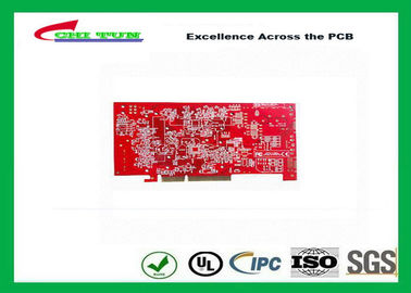 Red Solder Mask Double Sided PCB Gold Finger 1oz 0.25mm Min Hole